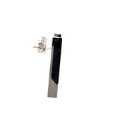 Cablecar White 18 K Gold Diamonds & Ceramic Geometric Bar Drop Earrings