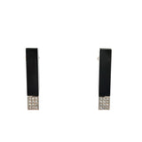 Cablecar White 18 K Gold Diamonds & Ceramic Geometric Bar Drop Earrings