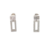 Cablecar Geometric Diamond Drop Earrings in White 18 K  Gold
