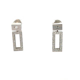 Cablecar Geometric Diamond Drop Earrings in White 18 K  Gold