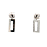 Cablecar Geometric Diamond Drop Earrings in White 18 K  Gold