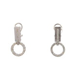 Cablecar Diamond Geometric Circle Drop Earrings in White 18 K Gold