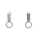 Cablecar Diamond Geometric Circle Drop Earrings in White 18 K Gold