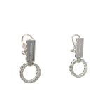Cablecar Diamond Geometric Circle Drop Earrings in White 18 K Gold