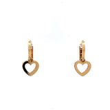 Cablecar Rose 18 K Gold Open Heart Drop Earrings