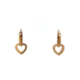 Cablecar Rose 18 K Gold Open Heart Drop Earrings