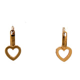 Cablecar Rose 18 K Gold Open Heart Drop Earrings
