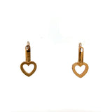 Cablecar Rose 18 K Gold Open Heart Drop Earrings