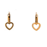 Cablecar Rose 18 K Gold Open Heart Drop Earrings