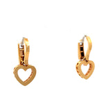 Cablecar Rose 18 K Gold Open Heart Drop Earrings