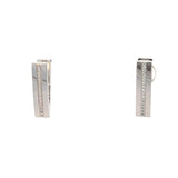 Cablecar White 18 K Gold Diamond Channel Set Rectangular Hoop Earrings