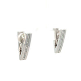 Cablecar White 18 K Gold Diamond Channel Set Rectangular Hoop Earrings