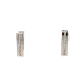 Cablecar White 18 K Gold Diamond Channel Set Rectangular Hoop Earrings