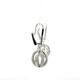 Cablecar Diamond Accent Openwork Sphere Drop Earrings in White 18 K Gold