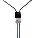 Cablecar White 18 K Gold Geometric Ceramic Bolo Necklace on steel chain