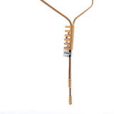 Cablecar Yellow & White 18 K Gold Diamond Cylindrical Lariat Necklace