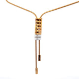 Cablecar Yellow & White 18 K Gold Diamond Cylindrical Lariat Necklace