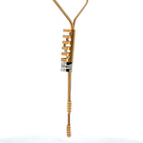 Cablecar Yellow & White 18 K Gold Diamond Cylindrical Lariat Necklace