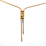Cablecar Yellow & White 18 K Gold Diamond Cylindrical Lariat Necklace