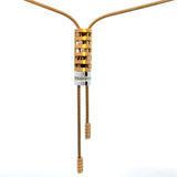 Cablecar Yellow & White 18 K Gold Diamond Cylindrical Lariat Necklace
