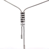 Cablecar White Gold Diamond Cylindrical Slider Lariat Necklace