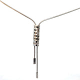 Cablecar White Gold Diamond Cylindrical Slider Lariat Necklace