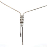 Cablecar White Gold Diamond Cylindrical Slider Lariat Necklace