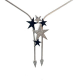 Cablecar White Gold Diamond Star Lariat Charm Necklace, WG 18K , 133Br 1,22ct H/ VVS