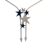 Cablecar White Gold Diamond Star Lariat Charm Necklace, WG 18K , 133Br 1,22ct H/ VVS
