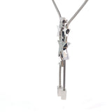 Cablecar White Gold Diamond Star Lariat Charm Necklace, WG 18K , 133Br 1,22ct H/ VVS