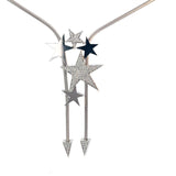 Cablecar White Gold Diamond Star Lariat Charm Necklace, WG 18K , 133Br 1,22ct H/ VVS