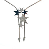 Cablecar White Gold Diamond Star Lariat Charm Necklace, WG 18K , 133Br 1,22ct H/ VVS