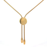 Cablecar Diamond Halo Yellow Gold Slide Necklace with Asymmetrical Chain Drops