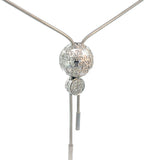 Cablecar White Gold & 33stk Diamonds 0,47ct Puzzle Sphere Tassel Charm Necklace