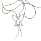 Cablecar Diamond Butterfly Lariat Necklace in White Gold