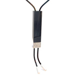 Cablecar White 18 K Gold Geometric Ceramic Bolo Necklace on steel chain