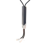 Cablecar White 18 K Gold Geometric Ceramic Bolo Necklace on steel chain