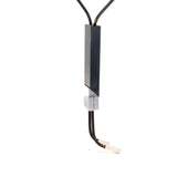 Cablecar White 18 K Gold Geometric Ceramic Bolo Necklace on steel chain