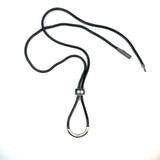 Cablecar Adjustable Black Cord Necklace with White Gold Diamond Slide