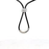 Cablecar Adjustable Black Cord Necklace with White Gold Diamond Slide