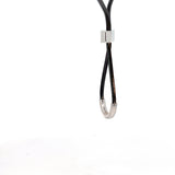 Cablecar Adjustable Black Cord Necklace with White Gold Diamond Slide