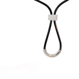 Cablecar Adjustable Black Cord Necklace with White Gold Diamond Slide