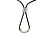 Cablecar Adjustable Black Cord Necklace with White Gold Diamond Slide