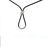 Cablecar Adjustable Black Cord Necklace with White Gold Diamond Slide