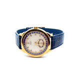 Corum Romvlvs Automatic Date Watch – Gold-Tone Case – Blue Date Ring – Swiss Luxury Watch