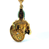 Warrior Pendant Necklace | 18K Gold | Enamel & Diamonds
