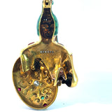 Warrior Pendant Necklace | 18K Gold | Enamel & Diamonds