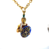 Warrior Pendant Necklace | 18K Gold | Enamel & Diamonds