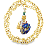 Warrior Pendant Necklace | 18K Gold | Enamel & Diamonds