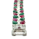 Gold Ruby, Emerald & Diamond Luxury Bracelet